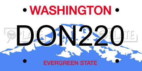 DON220 Washington License Plate