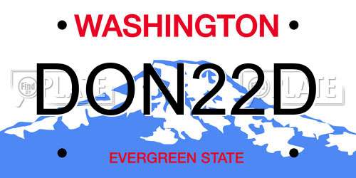 DON22D Washington License Plate