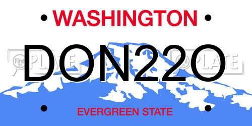 DON22O Washington License Plate
