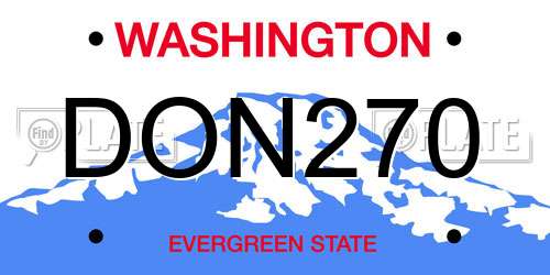 DON270 Washington License Plate