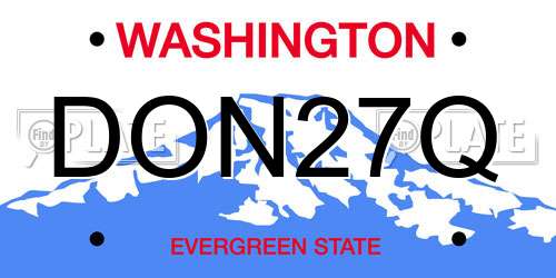 DON27Q Washington License Plate