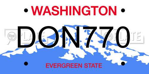 DON770 Washington License Plate
