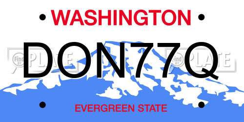 DON77Q Washington License Plate