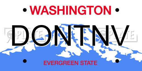 DONTNV Washington License Plate