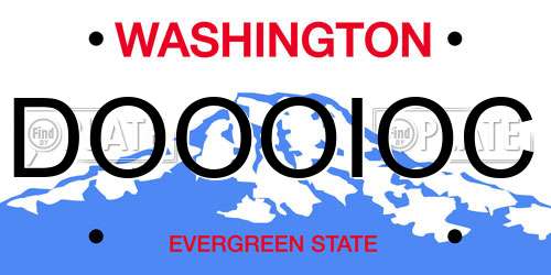 DOOOIOC Washington License Plate