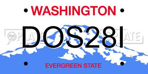 DOS28I Washington License Plate