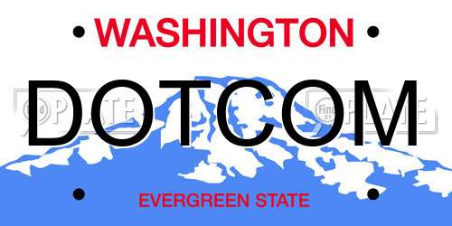 DOTCOM Washington License Plate