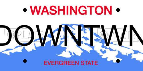 DOWNTWN Washington License Plate