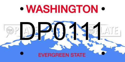 DP0111 Washington License Plate
