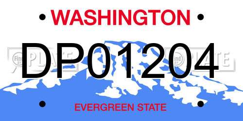 DP01204 Washington License Plate
