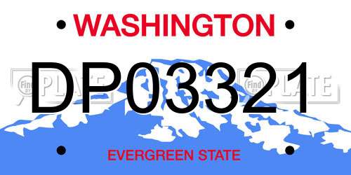 DP03321 Washington License Plate