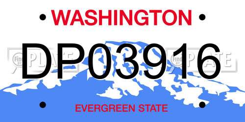 DP03916 Washington License Plate