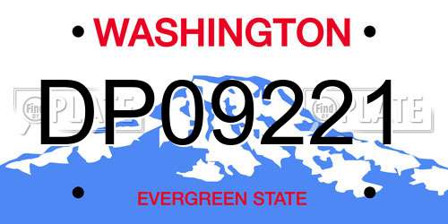 DP09221 Washington License Plate