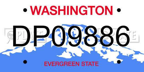 DP09886 Washington License Plate