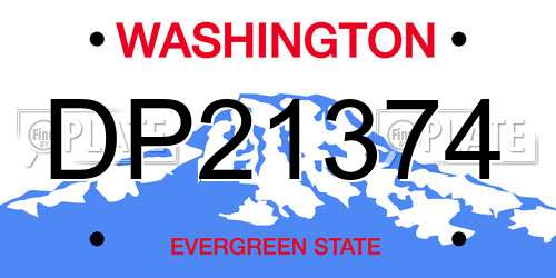 DP21374 Washington License Plate