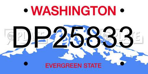DP25833 Washington License Plate