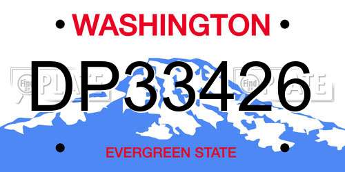 DP33426 Washington License Plate
