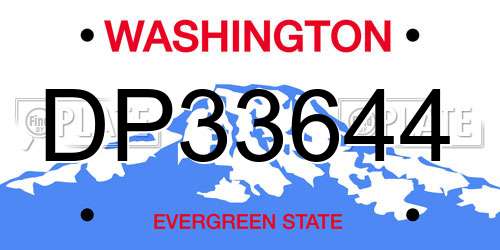 DP33644 Washington License Plate