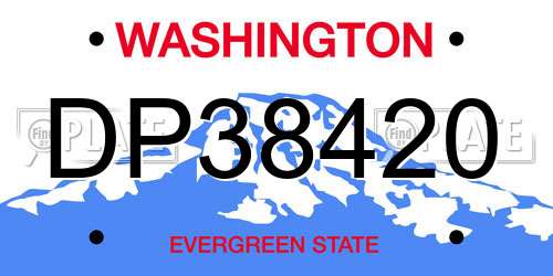 DP38420 Washington License Plate