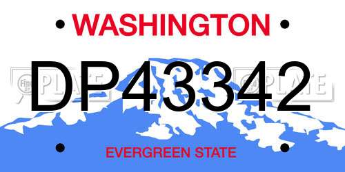 DP43342 Washington License Plate