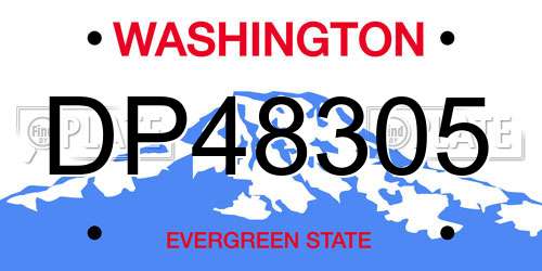 DP48305 Washington License Plate