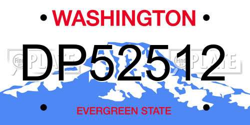 DP52512 Washington License Plate