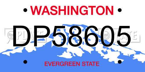 DP58605 Washington License Plate