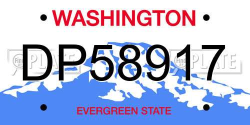 DP58917 Washington License Plate