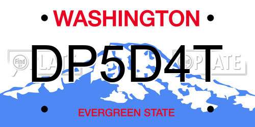 DP5D4T Washington License Plate