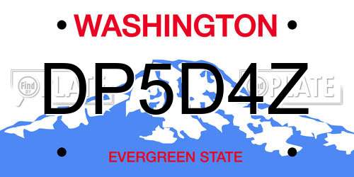 DP5D4Z Washington License Plate