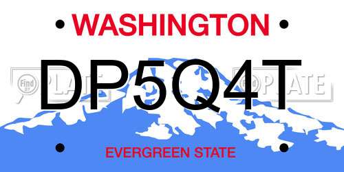 DP5Q4T Washington License Plate