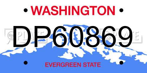 DP60869 Washington License Plate