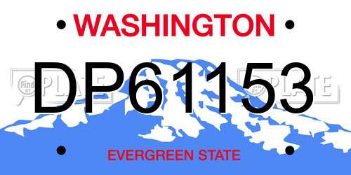 DP61153 Washington License Plate