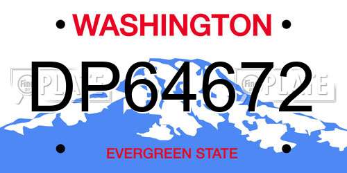DP64672 Washington License Plate
