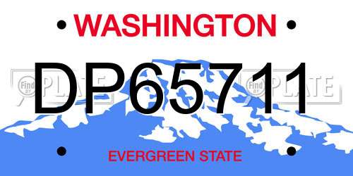 DP65711 Washington License Plate