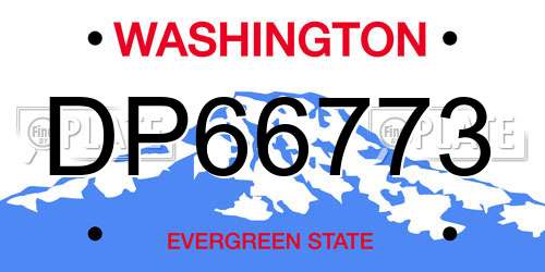 DP66773 Washington License Plate