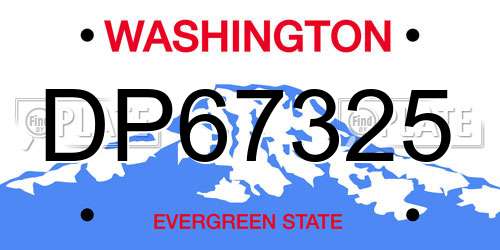 DP67325 Washington License Plate