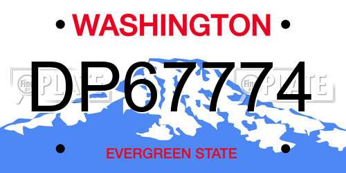 DP67774 Washington License Plate