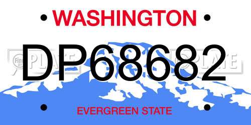 DP68682 Washington License Plate