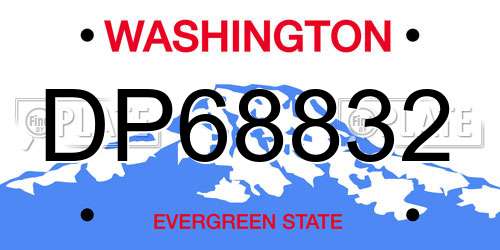 DP68832 Washington License Plate