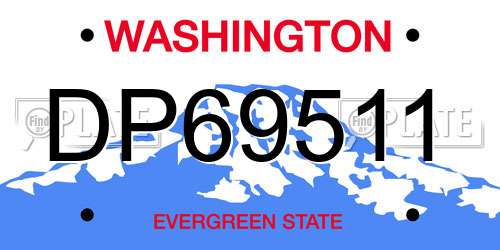 DP69511 Washington License Plate