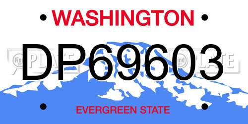 DP69603 Washington License Plate