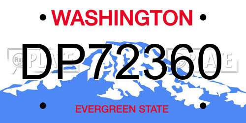 DP72360 Washington License Plate