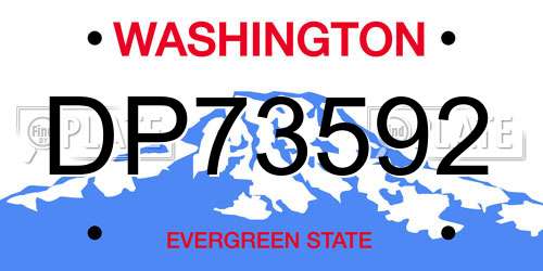 DP73592 Washington License Plate