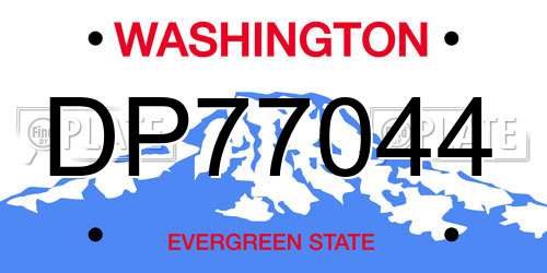 DP77044 Washington License Plate
