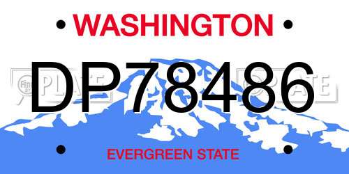 DP78486 Washington License Plate