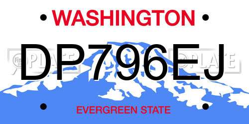 DP796EJ Washington License Plate