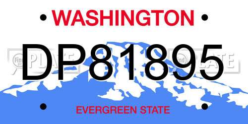 DP81895 Washington License Plate