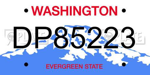 DP85223 Washington License Plate