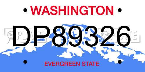 DP89326 Washington License Plate